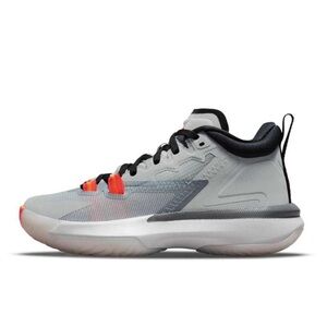 AIR JORDAN ZION 1 NIKE LIGHT SMOKE GREY AND ORANGE SHOES BOYS SIZE 5